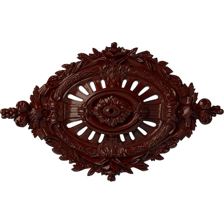 Ekena Millwork Antonio Ceiling Medallion, Hand-Painted Brushed Mahogany, 35 7/8"W x 22 1/2"H x 4 3/8"P CM35X22ANBMF